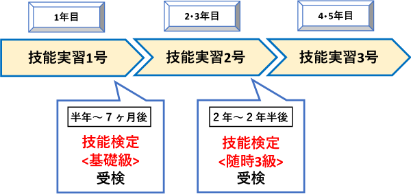 技能検定受験のスケジュール